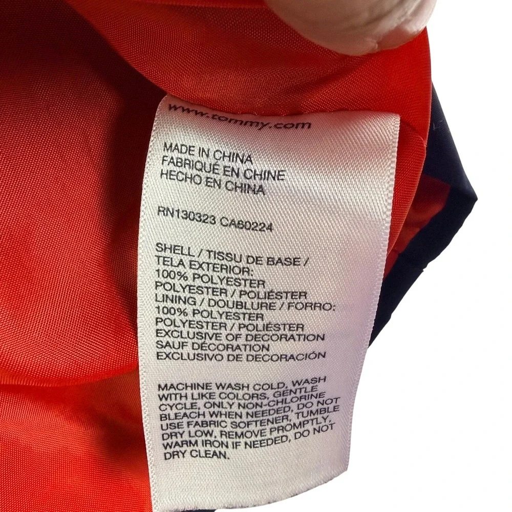 Tommy Hilfiger‎ Boys Red Navy Colorblock Hooded Windbreaker Jacket Large 16/18